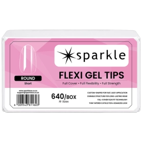 Sparkle Flexi Gel Tips - Round Short - 640pcs/Box