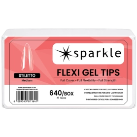 Sparkle Flexi Gel Tips - Stiletto Medium - 640pcs/Box