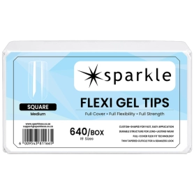 Sparkle Flexi Gel Tips - Square Medium - 640pcs/Box