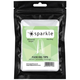 Sparkle Flexi Gel Tips - Almond Short #3 - 50pcs/Bag
