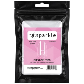 Sparkle Flexi Gel Tips - Round Short #1 - 50pcs/Bag