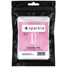 Sparkle Flexi Gel Tips - Round Short #10 - 50pcs/Bag