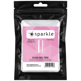 Sparkle Flexi Gel Tips - Round Medium #5 - 50pcs/Bag