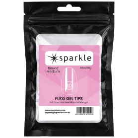 Sparkle Flexi Gel Tips - Round Medium #10 - 50pcs/Bag