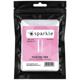 Sparkle Flexi Gel Tips - Round Medium #13 - 50pcs/Bag