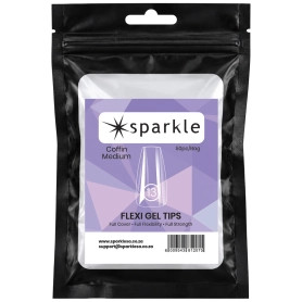 Sparkle Flexi Gel Tips - Coffin Medium #13 - 50pcs/Bag