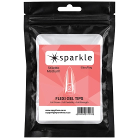Sparkle Flexi Gel Tips - Stiletto Medium #2 - 50pcs/Bag