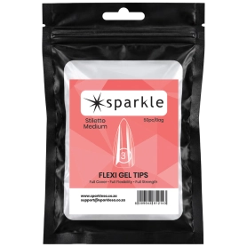 Sparkle Flexi Gel Tips - Stiletto Medium #3 - 50pcs/Bag