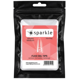 Sparkle Flexi Gel Tips - Stiletto Medium #4 - 50pcs/Bag