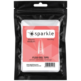 Sparkle Flexi Gel Tips - Stiletto Medium #10 - 50pcs/Bag