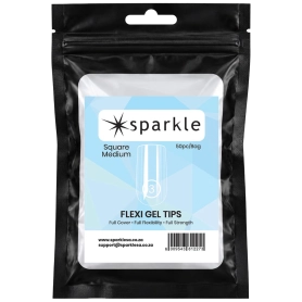 Sparkle Flexi Gel Tips - Square Medium #3 - 50pcs/Bag