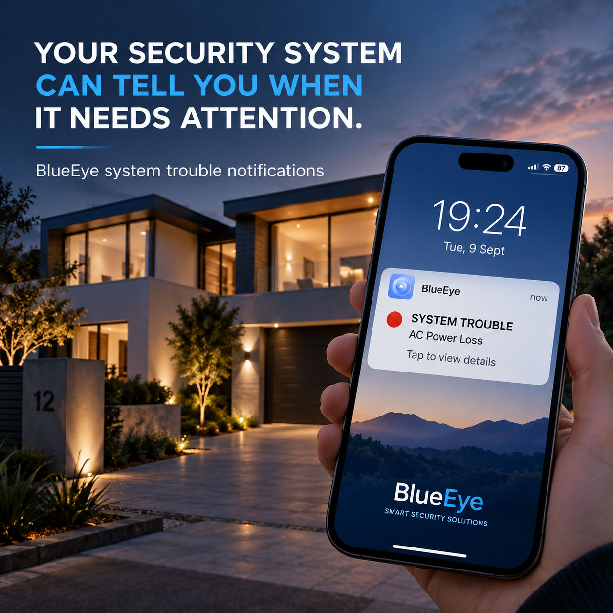 BlueEye App Trouble Notifications