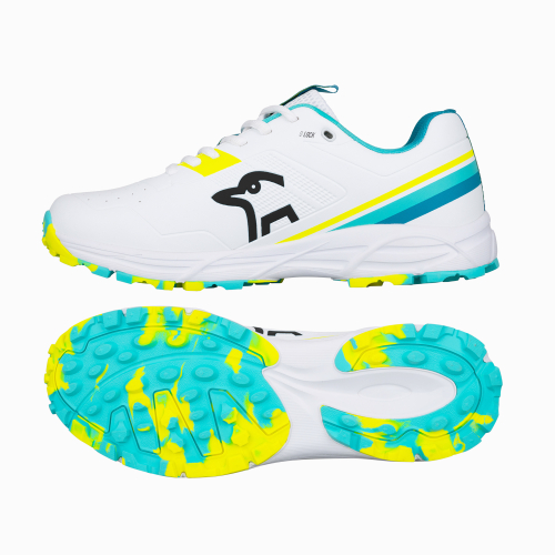 KC 3.0 RUBBER SOLED CRICKET SHOE AQUA & YELLOW