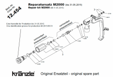 Kranzle M2000 Gun repair kit diagram 
