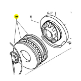 Kranzle replacement gearbox wobble plate and bearing set for pump 43486 diagram