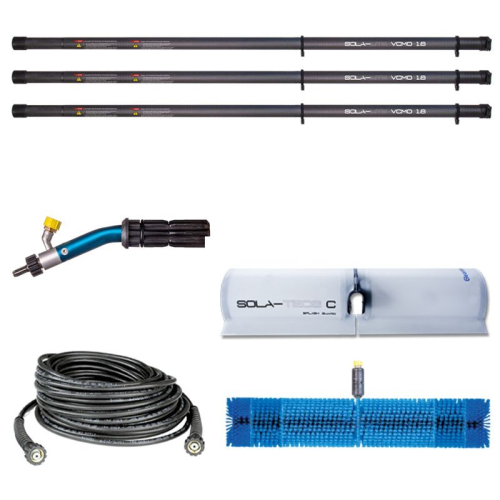 Solar cleaning kit c800 with 3 modular poles