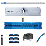 Solar cleaning kit with 12m telescopic lance, C800 cleaning brush, high pressure hose, goosenecks and splash guard