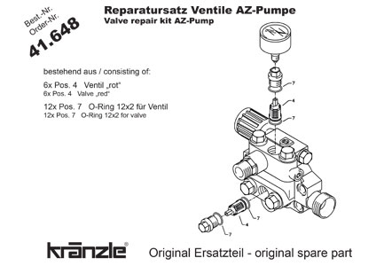kranzle valve kit for az-pump 41648