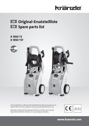 KRANZLE 1050 TS AND TST SPARE PARTS LIST