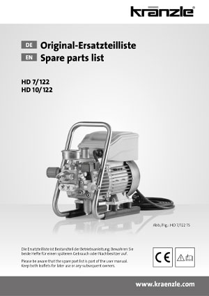 KRANZLE HD 7/122 TS SPARE PARTS LIST