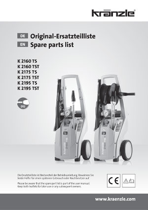 KRANZLE K2000 SERIES SPARE PARTS LIST