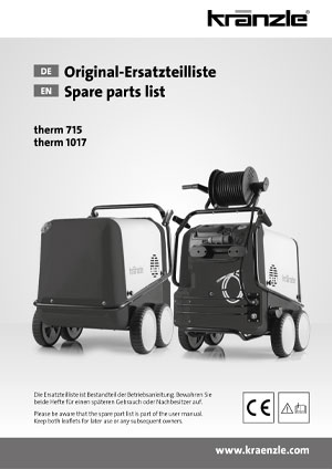 KRANZLE THERM BLACK SERIES SPARE PARTS LIST