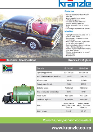 KRANZLE FIREFIGHTER BROCHURE