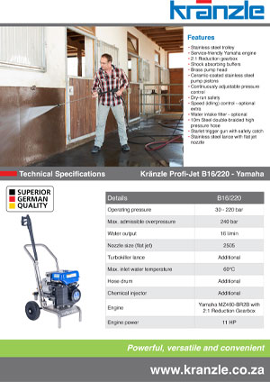 KRANZLE YAMAHA B16/220