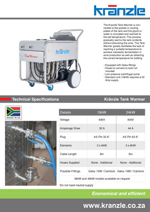 KRANZLE TANK WARMER
