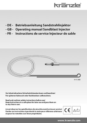 KRANZLE SANDBLASTER OPERATING MANUAL