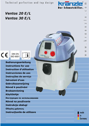 KRANZLE VENTOS 20/30 EL OPERATING MANUAL