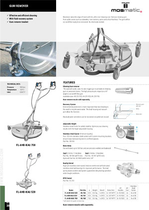 MOSMATIC GUM REMOVER BROCHURE