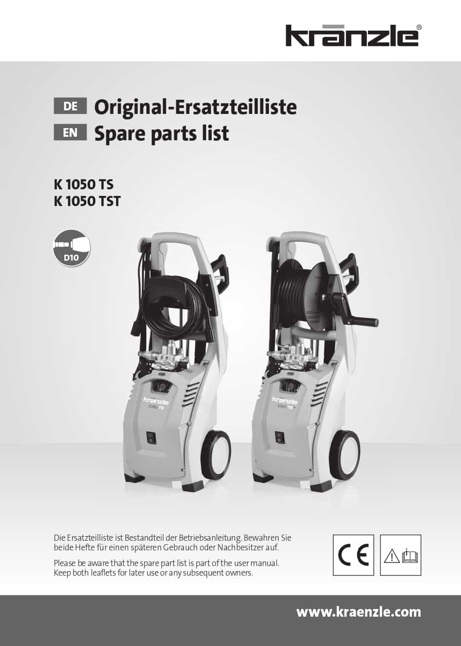 Kranzle 1050 TS and TST spare parts