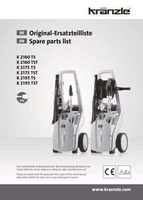 Kranzle K2000 High Pressure Cleaner Spare Parts 