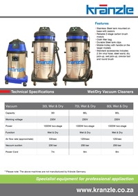 Vacuum cleaners brochure