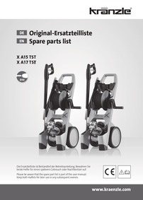 Kranzle X-Line high pressure cleaner spare parts