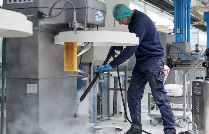Food processing bakery steam cleaning