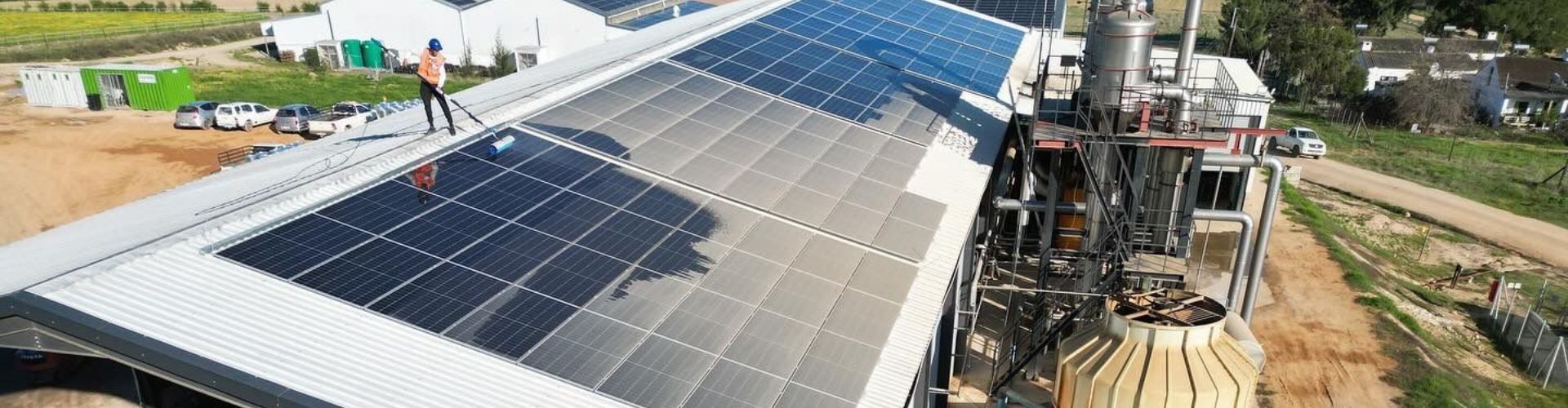 Solar panel cleaning for agricultural 