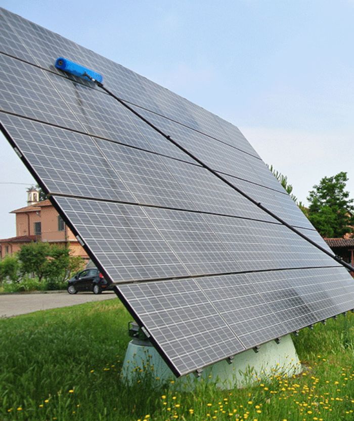 Solar panel cleaning with sola tecs cleaning brush