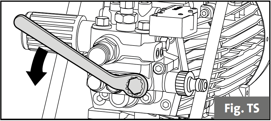 Unscrewing the valve caps from the high pressure cleaner