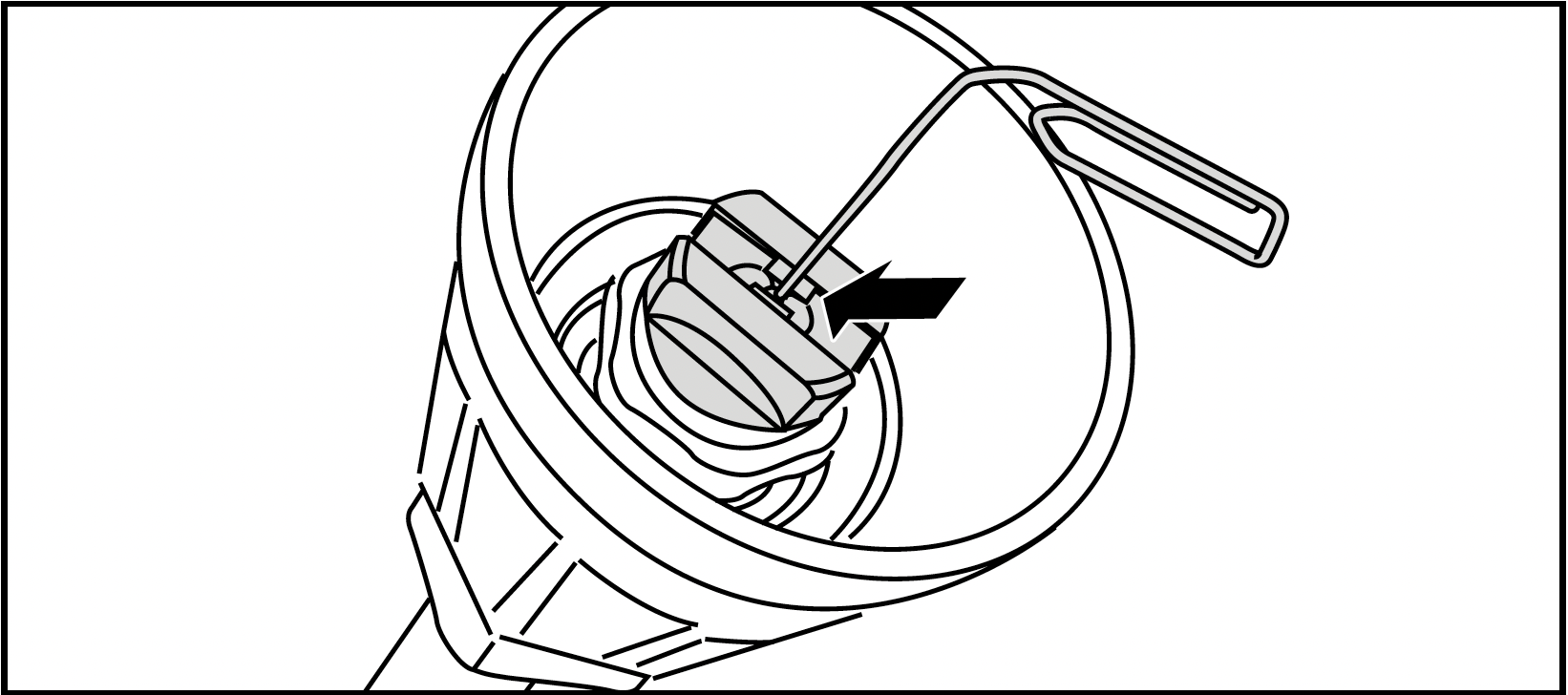Using a paper clip to unblock the high pressure nozzle