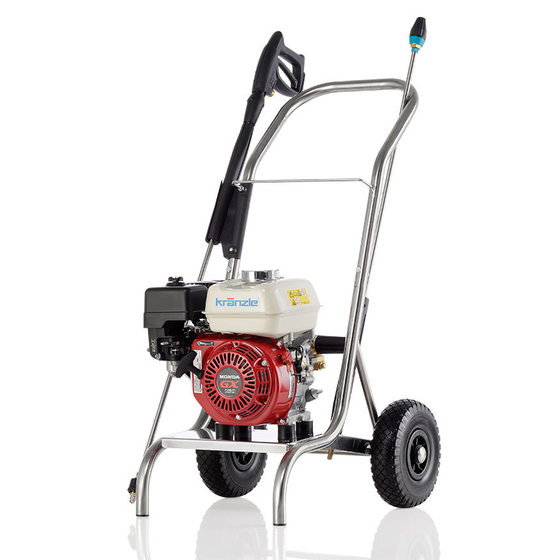 Kr&auml;nzle B13/150 Honda petrol pressure washer on a stainless steel trolley