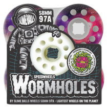 167144 SLIME WHEELS 58mm Worm Holes White  97a